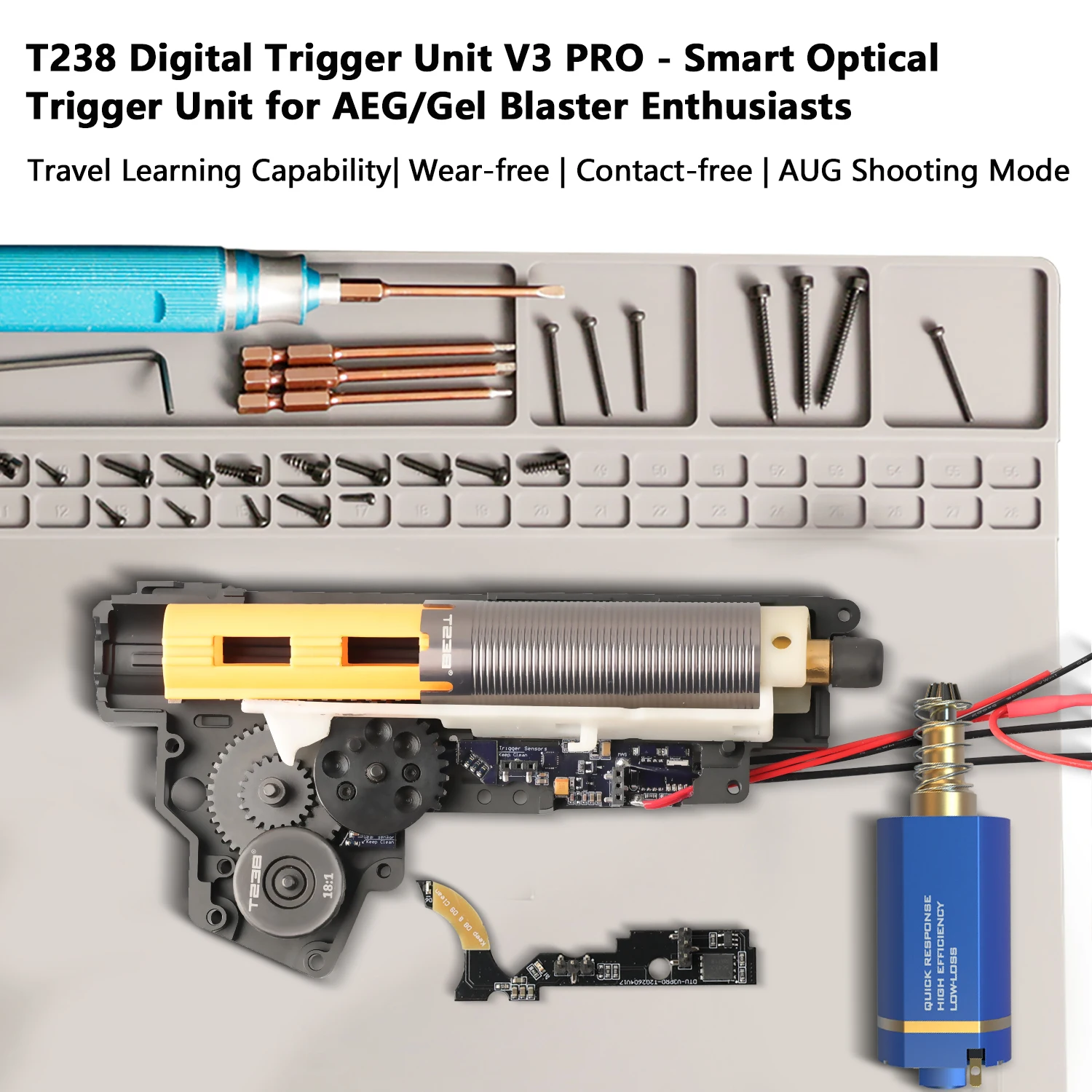 T238 V1.7 V3 PRO MOSFET ETU Optischer Sensor Programmierbar für AIRSOFT Gel Blaster V3 Gearbox – Detail 1