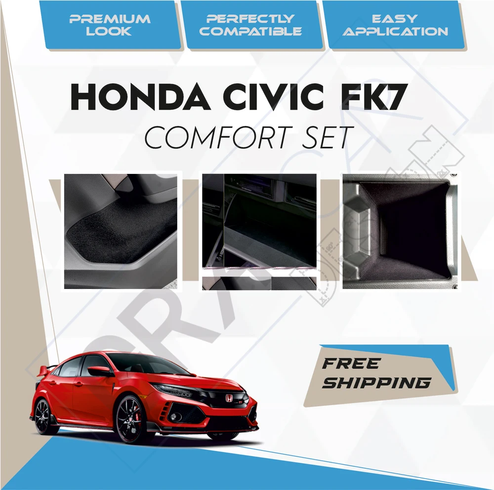 Honda Civic FK7 Comfort Set-Ready Fabric Coating In-Car Accessory Self-Adhesive Insulation Effective Coating Set