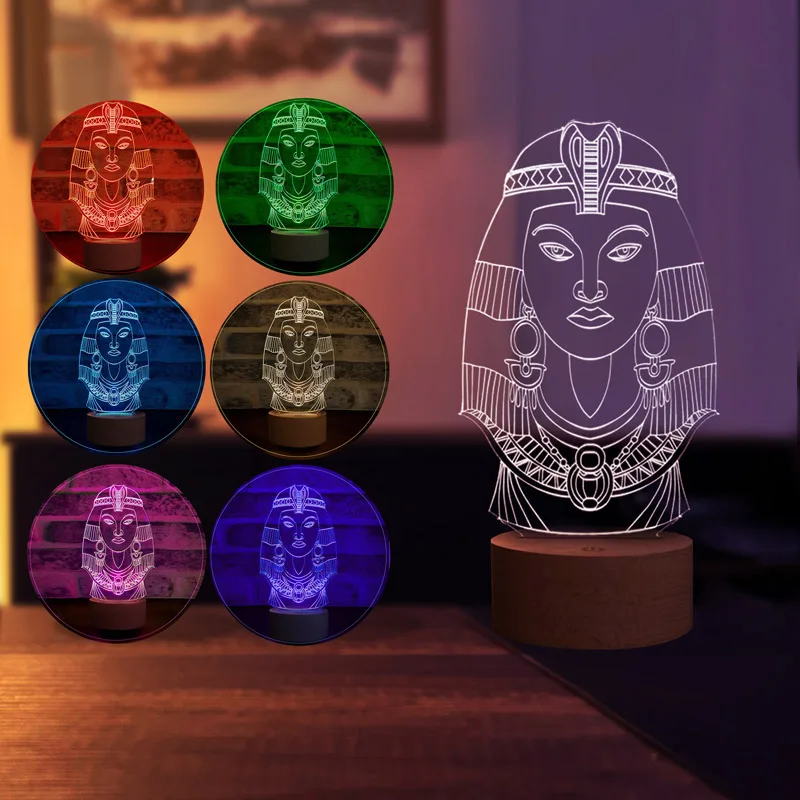 Exquisitely Designed Decorative Gift LED Table Lamp Featuring the Iconic Cleopatra Figure