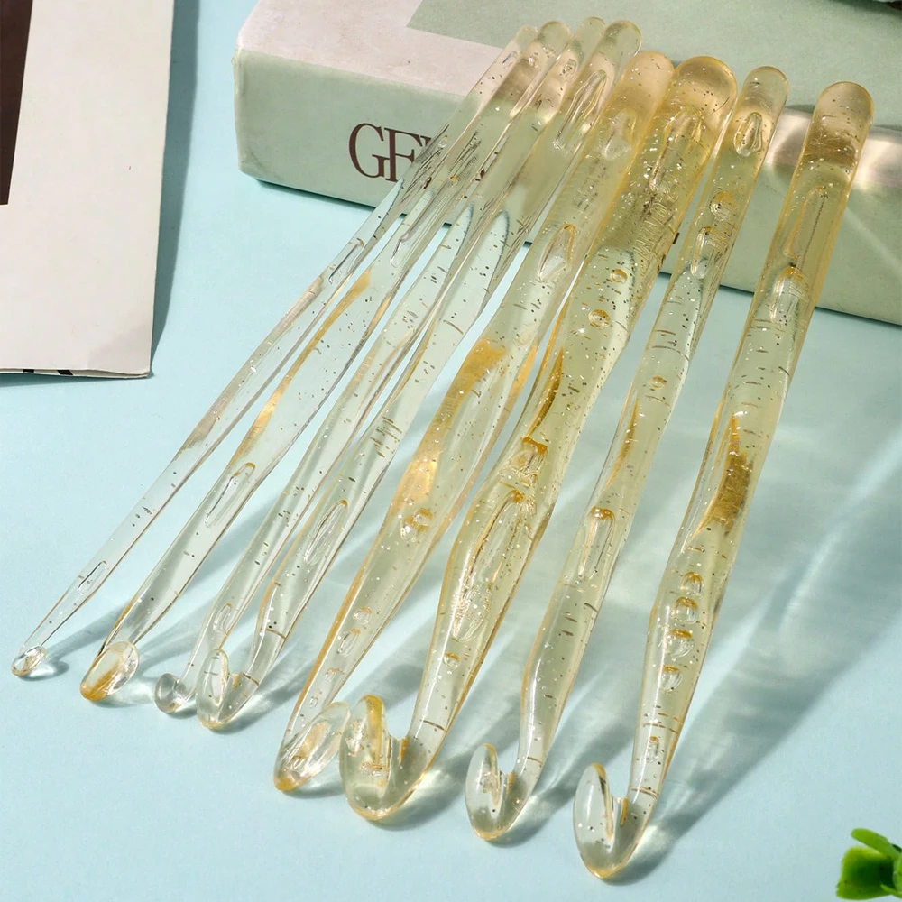 

8pcs/set Crystal Transparent Crochet Hooks for DIY Knitting Sweater Needles