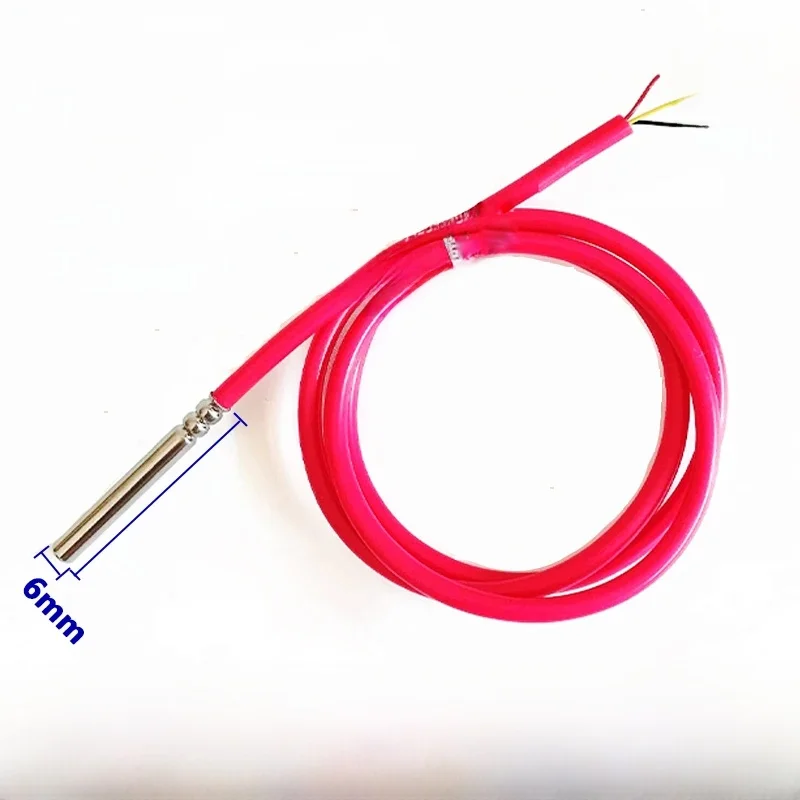 DS18B20 capteur de température numérique étanche 6mm * 50mm sonde en acier inoxydable 18b20 1m 2m 3m 5m câble en Silicone