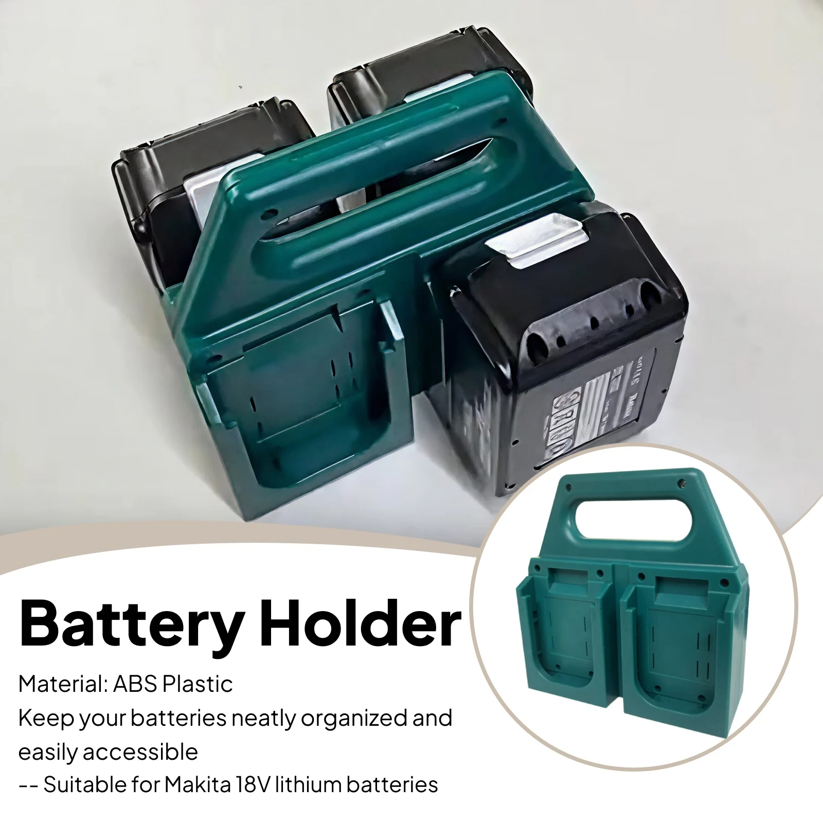 

Держатель для батарей, органайзер, портативные аксессуары для рабочего пространства, стеллаж для хранения батарей, 4-слотовая полка для хранения инструментов, органайзер для хранения батарей