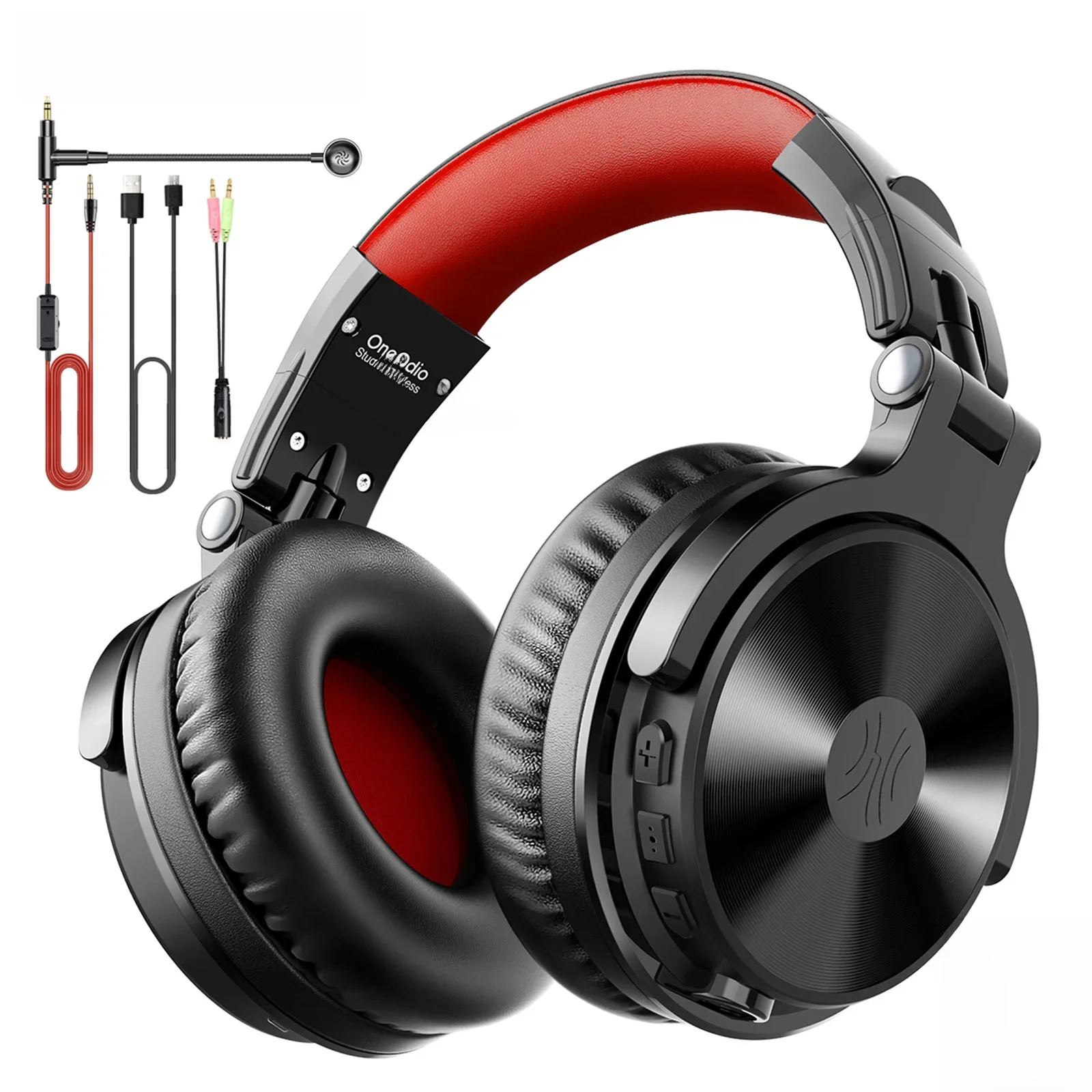 Bezprzewodowe słuchawki OneOdio z Bluetooth 5.2, do 110 godzin pracy na baterii + przewodowy zestaw słuchawkowy stereo do gier z mikrofonem, kompatybilny z telefonem, komputerem i konsolem PC. — zdjęcie produktu 7