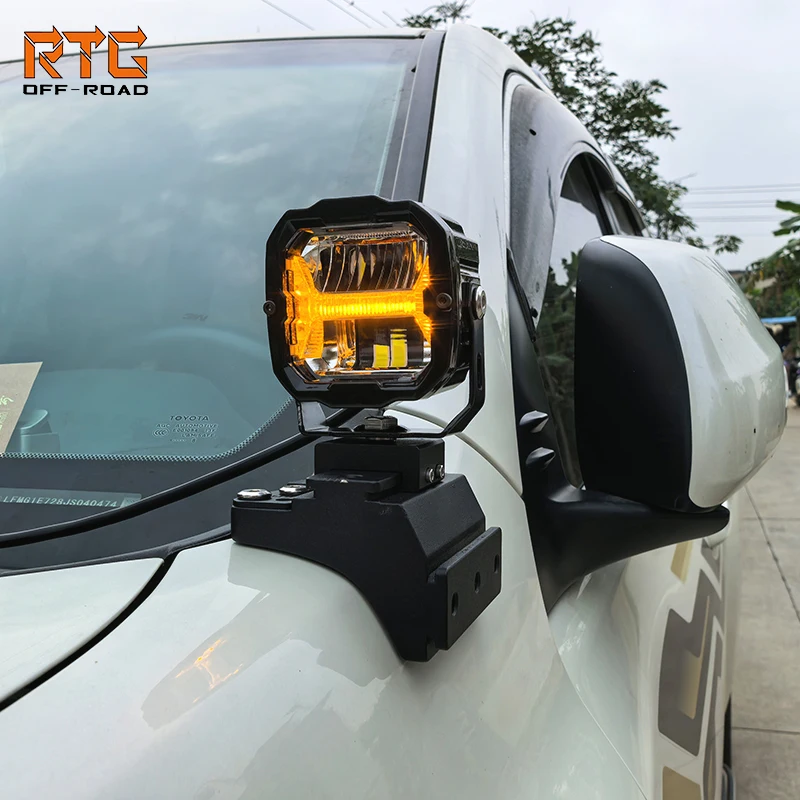 

For Toyota Prado 2018-2023 A pillar Spotlight Bracket Modification Front Hood Bonnet LED Light Spotight Bracket