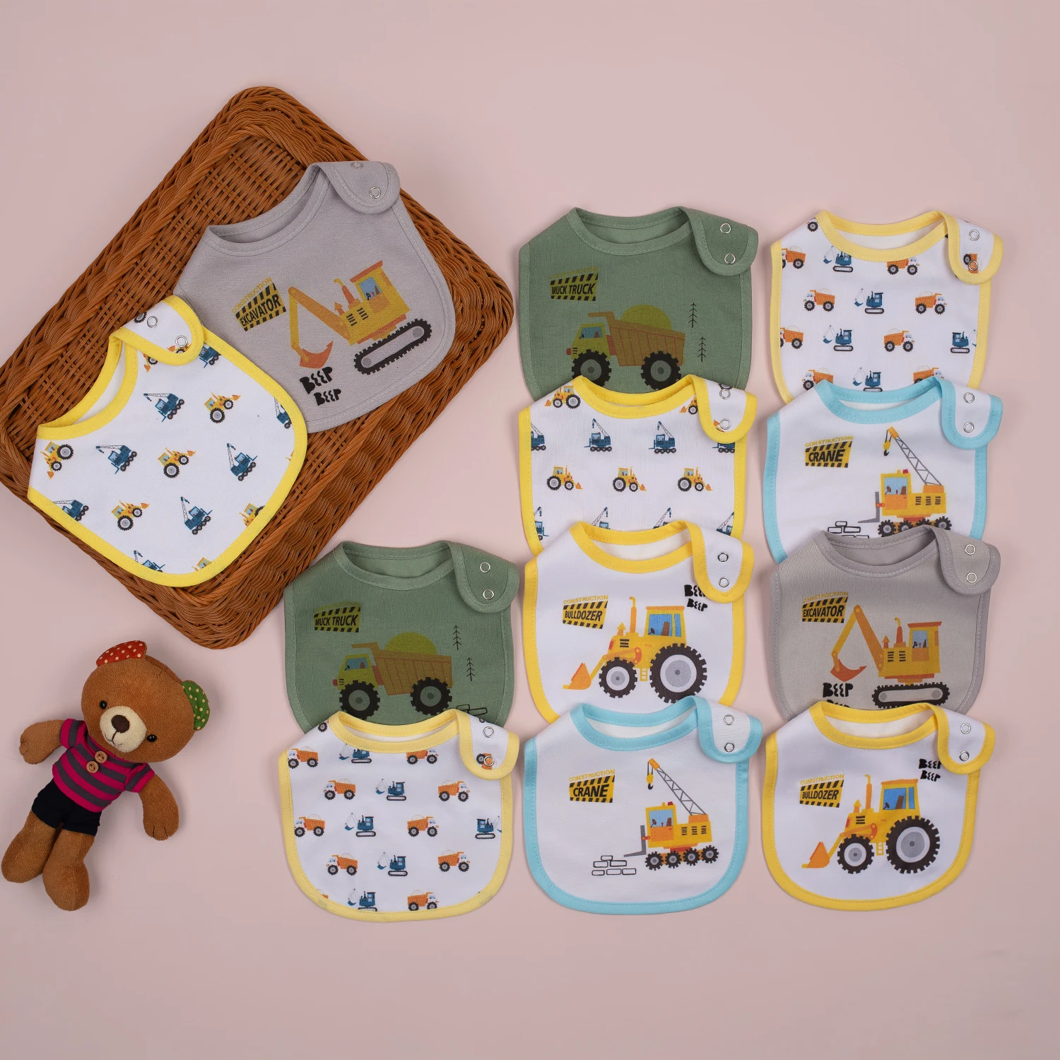 

Детские нагрудники для слюней — упаковка из 12 регулируемых мягких нагрудников для младенцев, мальчиков и девочек, предотвращают проникновение, можно стирать в машине