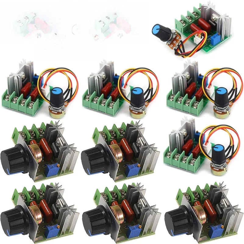 AC 220V 2000W SCR Moduł regulatora napięcia Ściemniacz Regulator prędkości silnika Termostat Elektroniczny — zdjęcie produktu 7