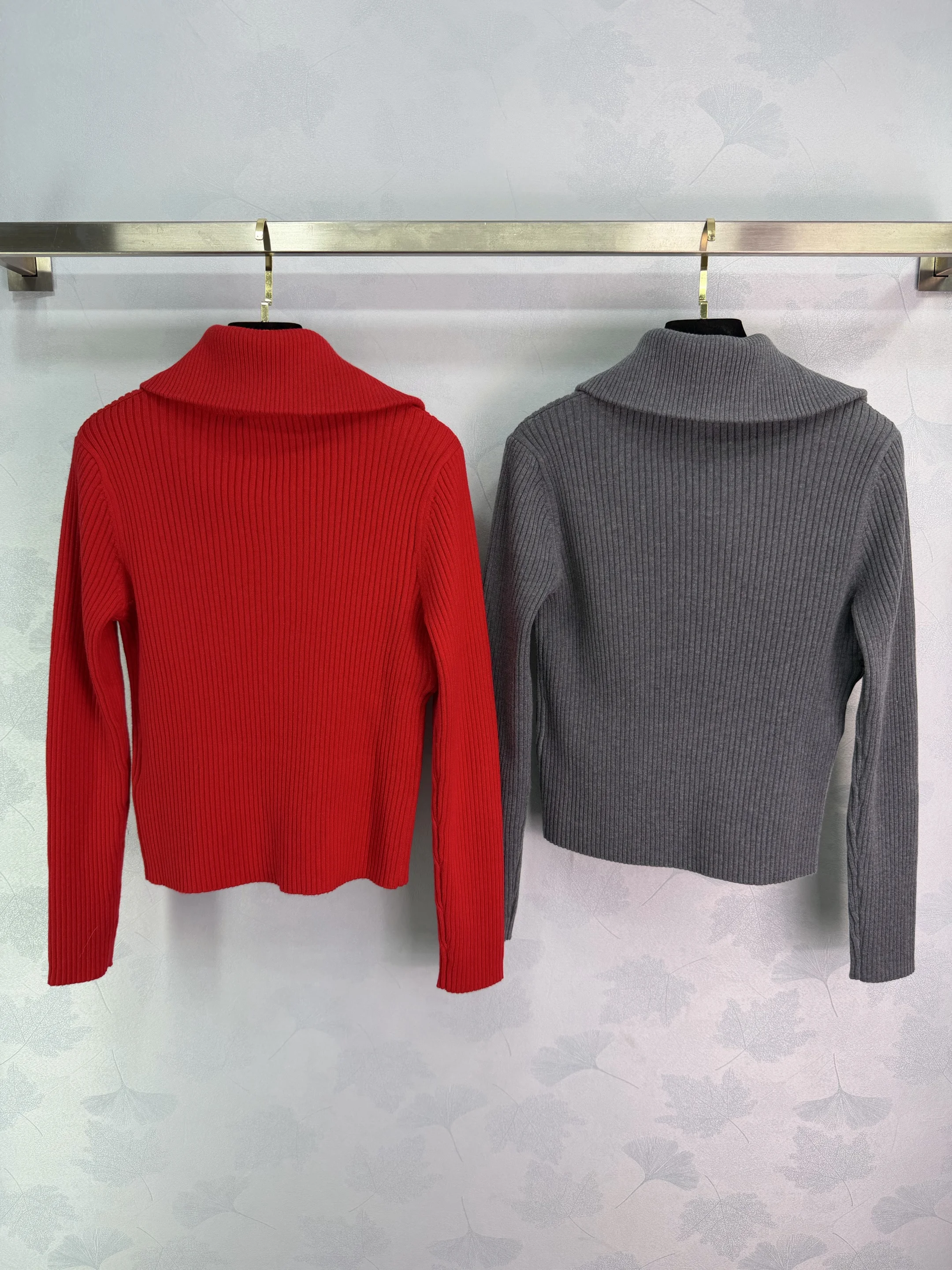 

25 autumn/winter new women's collar long sleeved temperament pullover high neck solid color sweater