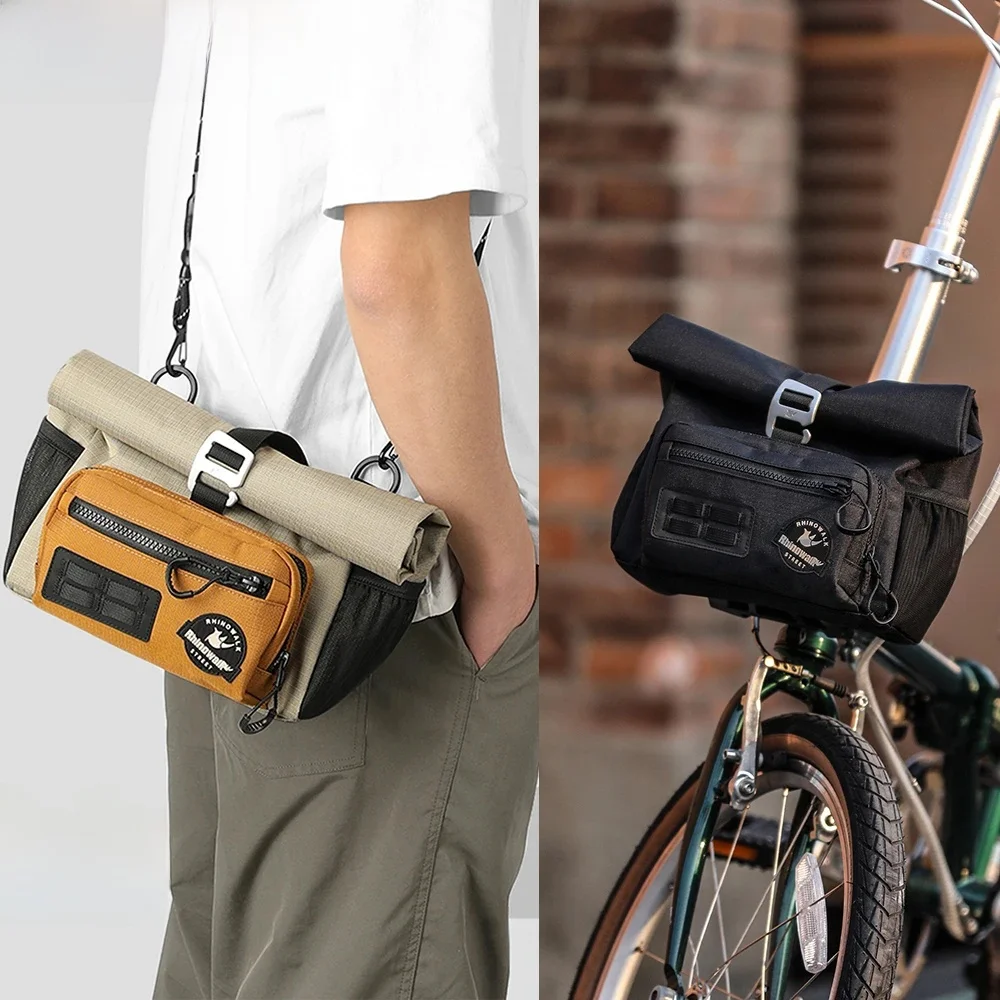 AliExpress Rhinowalk Bike Handlebar Bag Quick Release With Rain Cover Shoulder Strap For Brompton Folding Bike Shoulder Pack Urban Cycling
