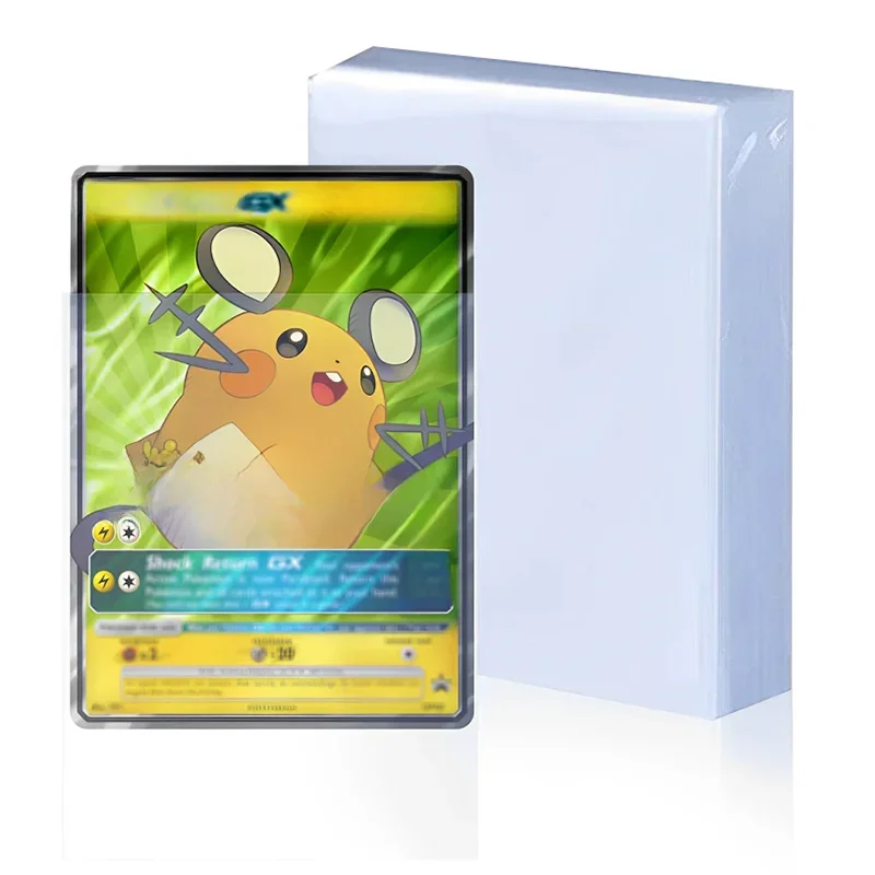 Couverture transparente pour carte à collectionner, 100 pièces, support de manchon de protection souple pour Pokemon TCG, jeu de société, dossier d'identité, Kit de pochette Photo