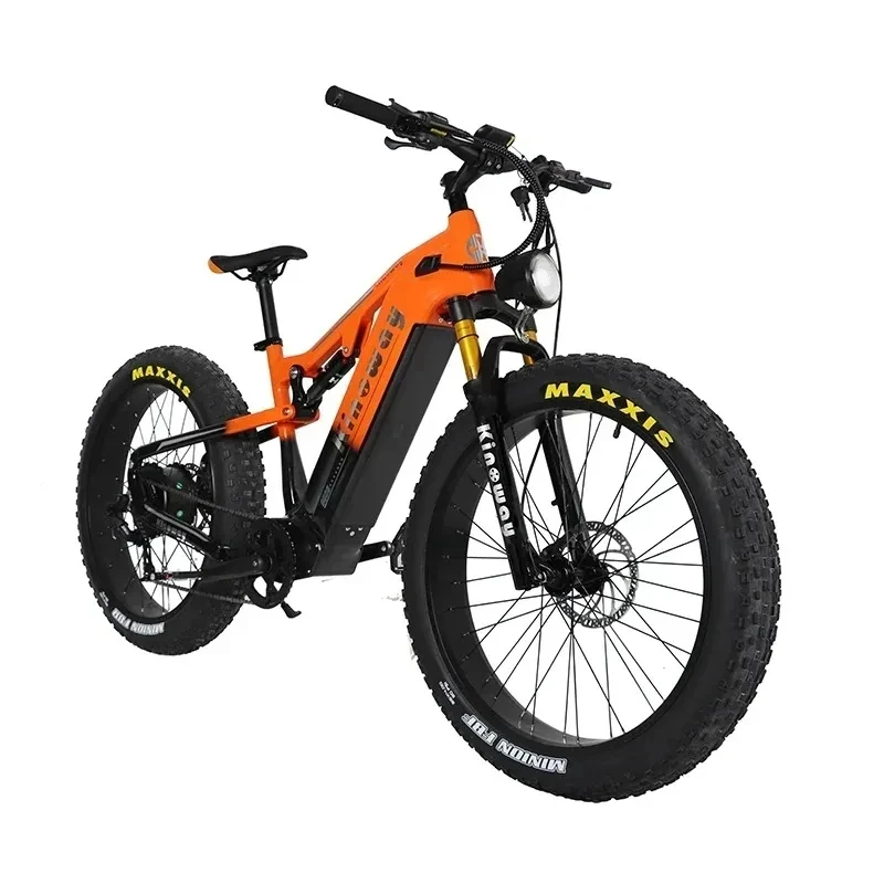 New Model 1500W Motor,48V20AH Battery, 26 Inch Fat Tires, Hydraulic Brakes, 9-speed Mountain Off-Road Snow Electric Bike