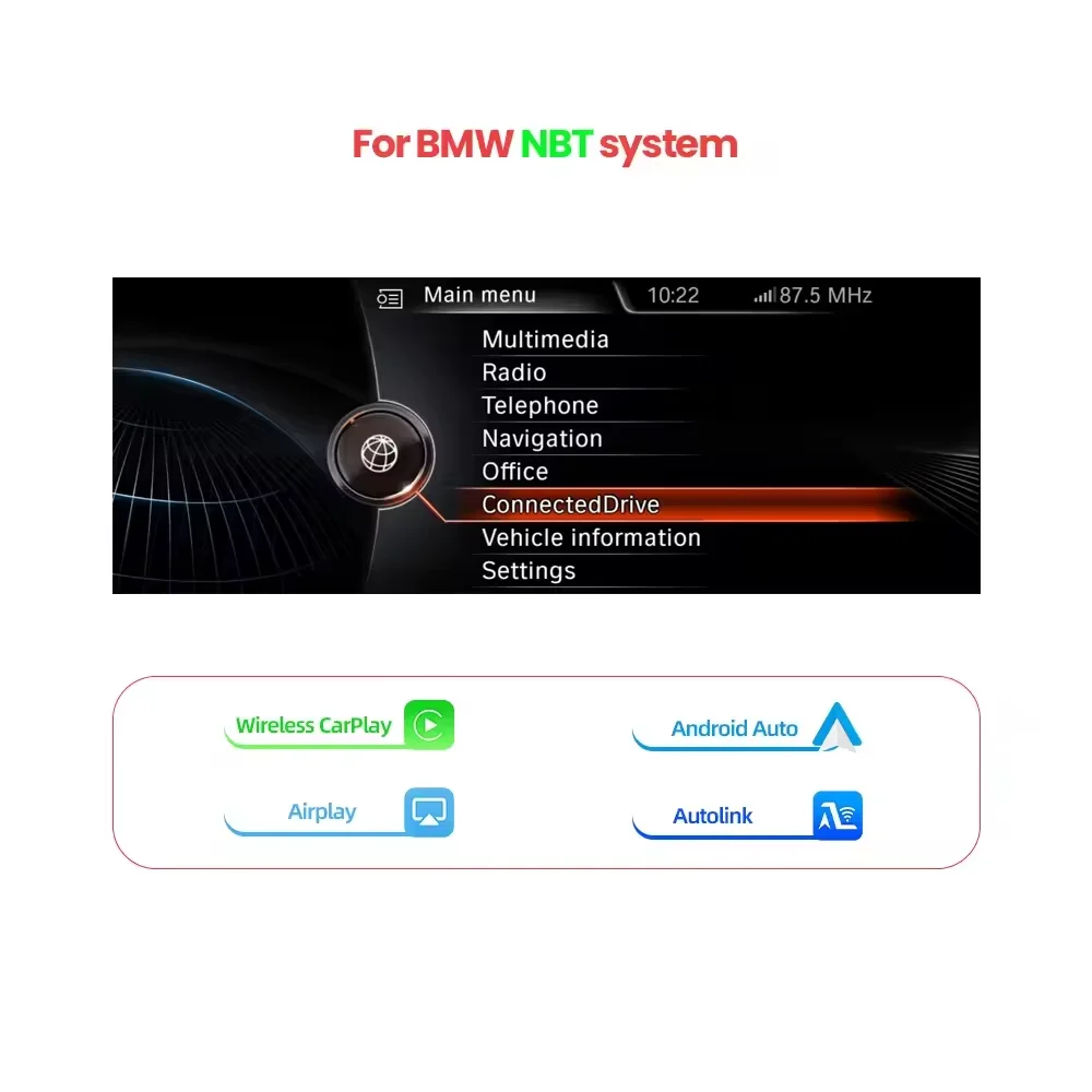 Draadloze CarPlay Android Auto Decoder Voor BMW 3 4 Serie F30 F31 F32 F33 F34 F35 F36 G20 G22 NBT EVO BT Spiegel Link Auto Module