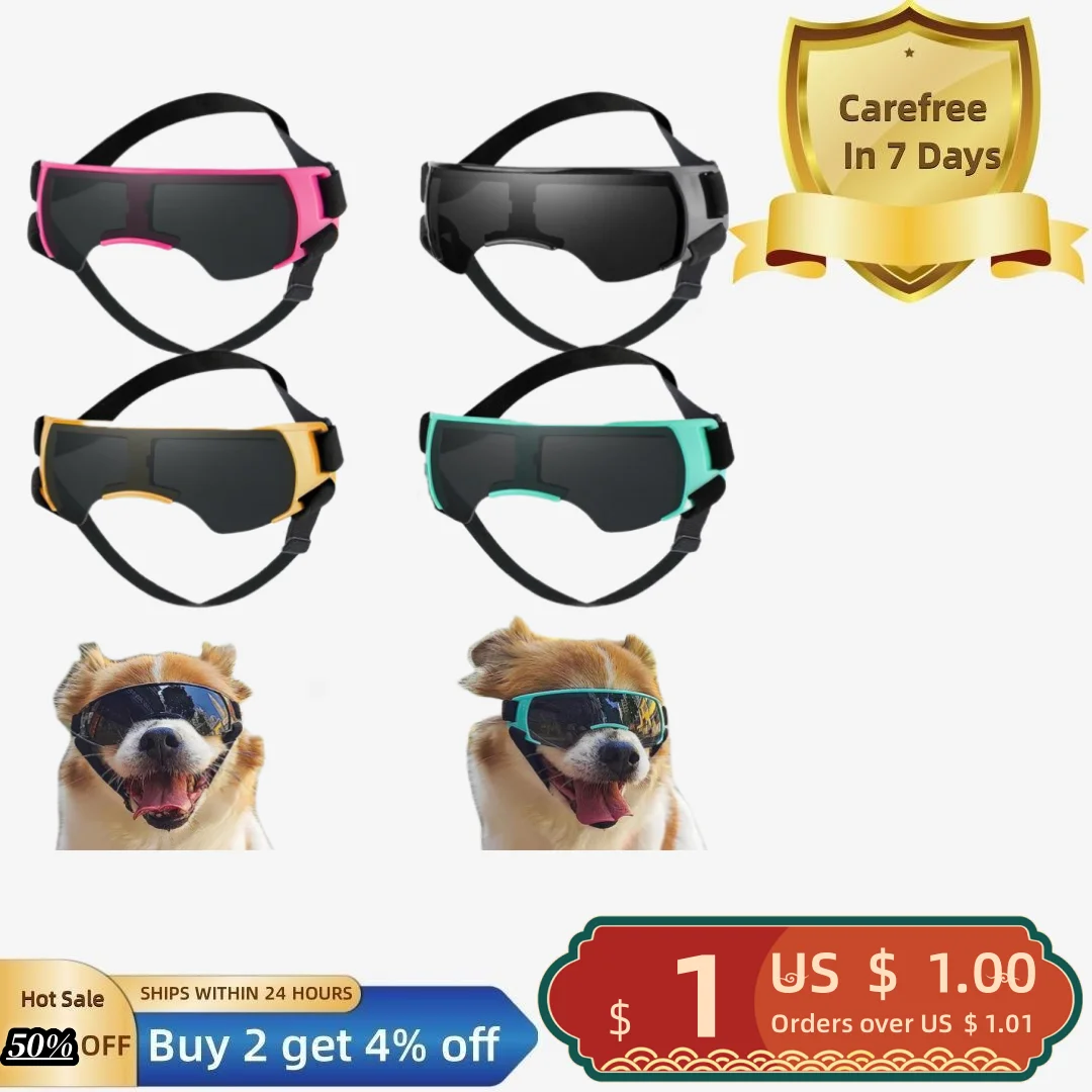 

Dog Goggles Small Breed UV Protection Sunglasses Windproof Anti-Fog Shatterproof for Small And Medium Dogs