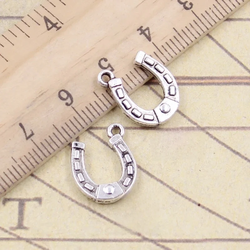20 sztuk Charms Lucky Horseshoe koń 15x12mm tybetański brąz srebrny kolor wisiorki antyczny tworzenia biżuterii DIY Handmade Craft — zdjęcie 2