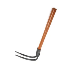 두발 손괭이+나무 자루 (텃밭 잡초 땅고르기)