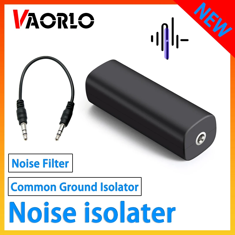 

VAORLO Professional Audio Ground Loop Noise Isolator 3.5MM AUX Anti-interference Safe Accessory Clear Stereo For Car TV Speaker