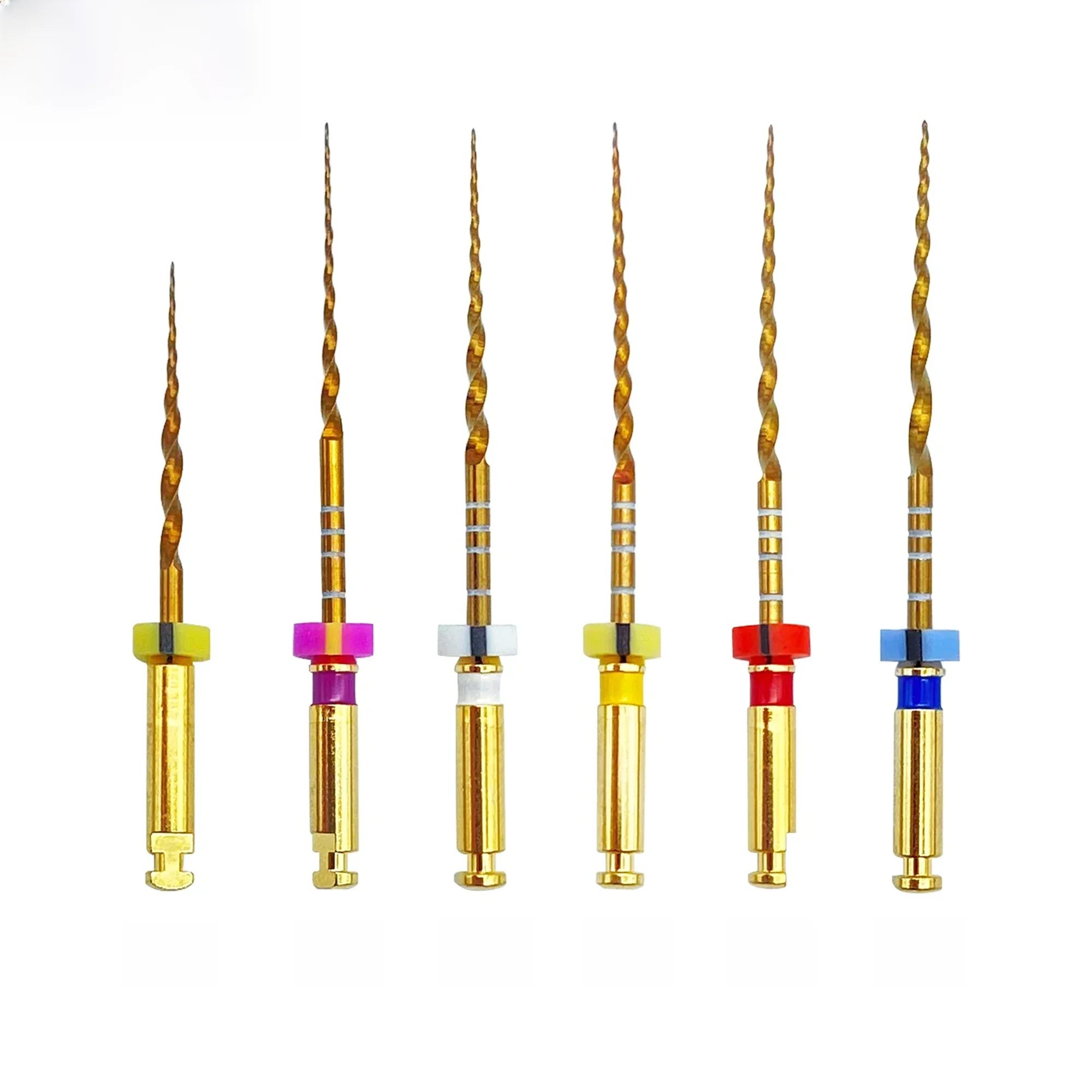 Złote elastyczne pilniki dentystyczne Pilniki obrotowe Endo Złote pilniki endodontyczne 19/21/25mm Nikiel Titainium Stomatologia Materiał do kanałów korzeniowych — zdjęcie 2