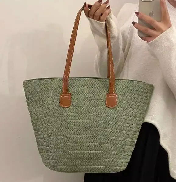 

Cheap Women Beach Summer Bag Shopping Handbag Green