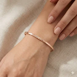 CARPE DIEM Inspirational Letters Bangle Fashion Jewelry Silver Rose Gold Color Cuff Bracelets & Bangles For Women Man Party Gift