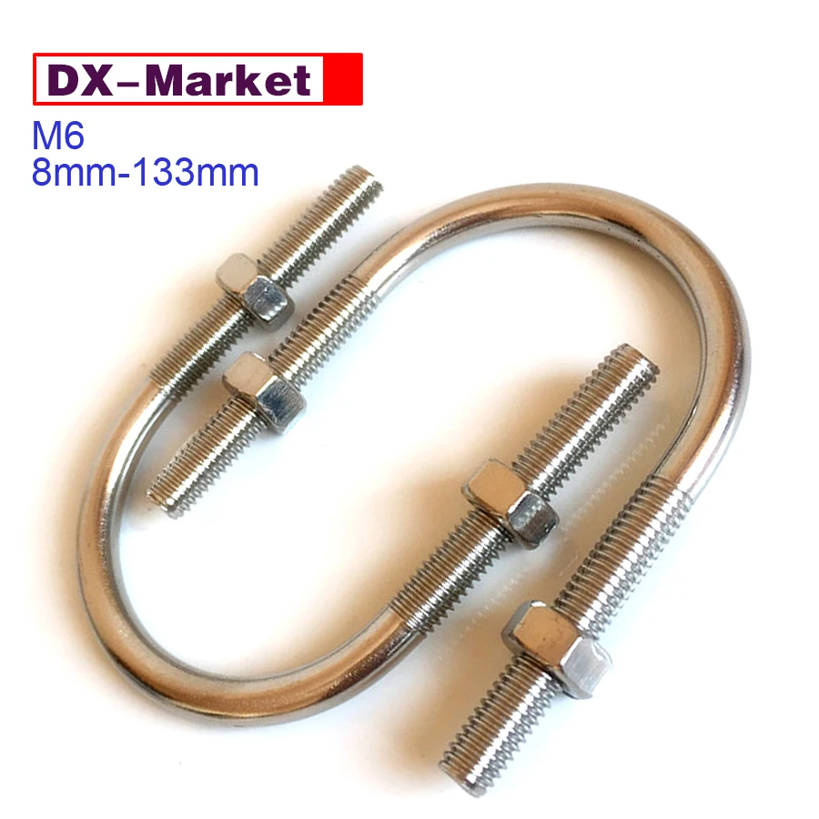 M6, 33mm-60mm, 304 Stainless Steel U Type Clamp ,C017