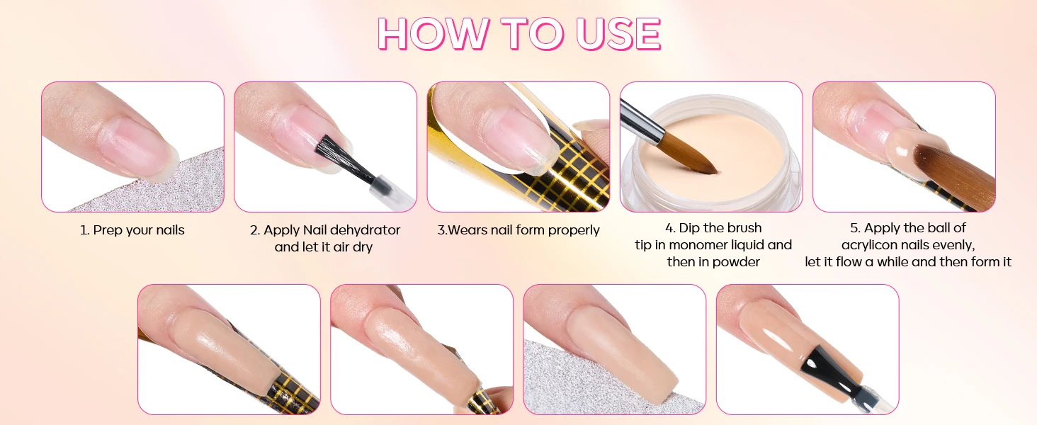 Acrylpulver 56g, Makartt Professionelles Nude Acryl-Nagelpulver für Verlängerung, Dekoration, Modellage, French Manicure, 3D-Kunstgel, Salon – Detail 6