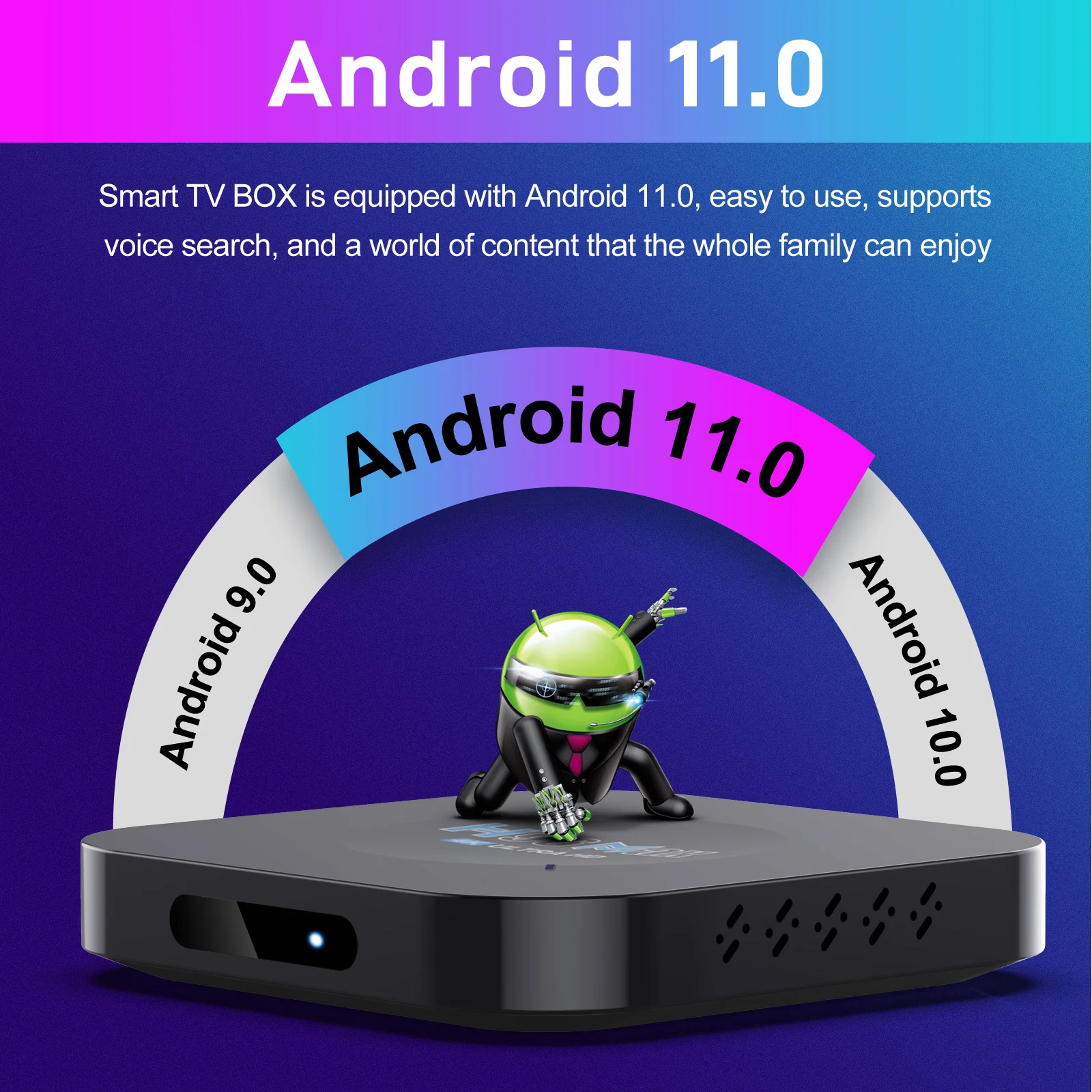 Support 4K ULTRA HD h96 Max Android 11 tv box 2gb RAM Rockchip RK3318 HDR 4k smart android box