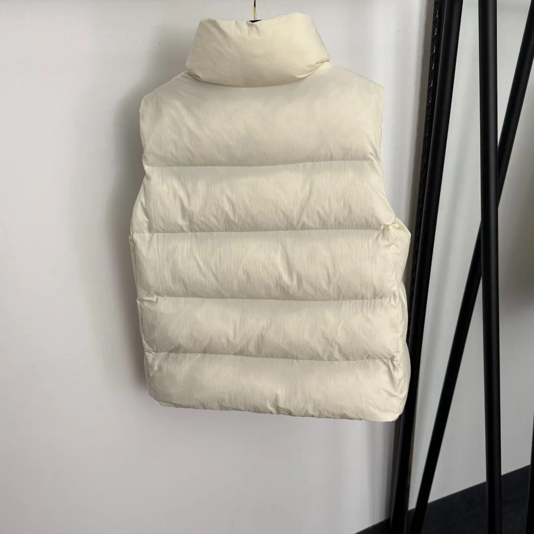 

Autumn And Winter Fashion Warm Zipper Double Pocket Versatile Stand-Up Collar Cotton Vest Jacket 2025 New Cotton Vest