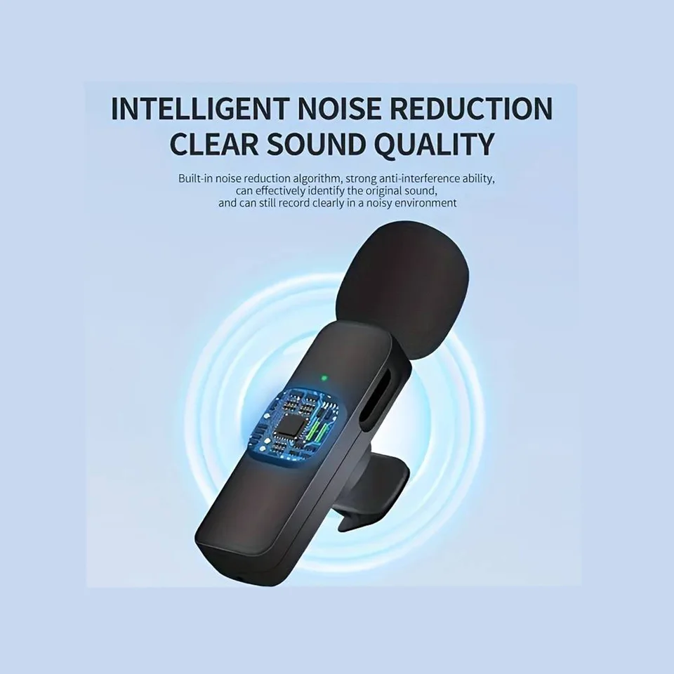 Micrófono de solapa inalámbrico Klack K8, plug & play, alcance hasta 20 m, reducción de ruido, receptor Lightning y USB-C, para videos, entrevistas y transmisiones en vivo 7