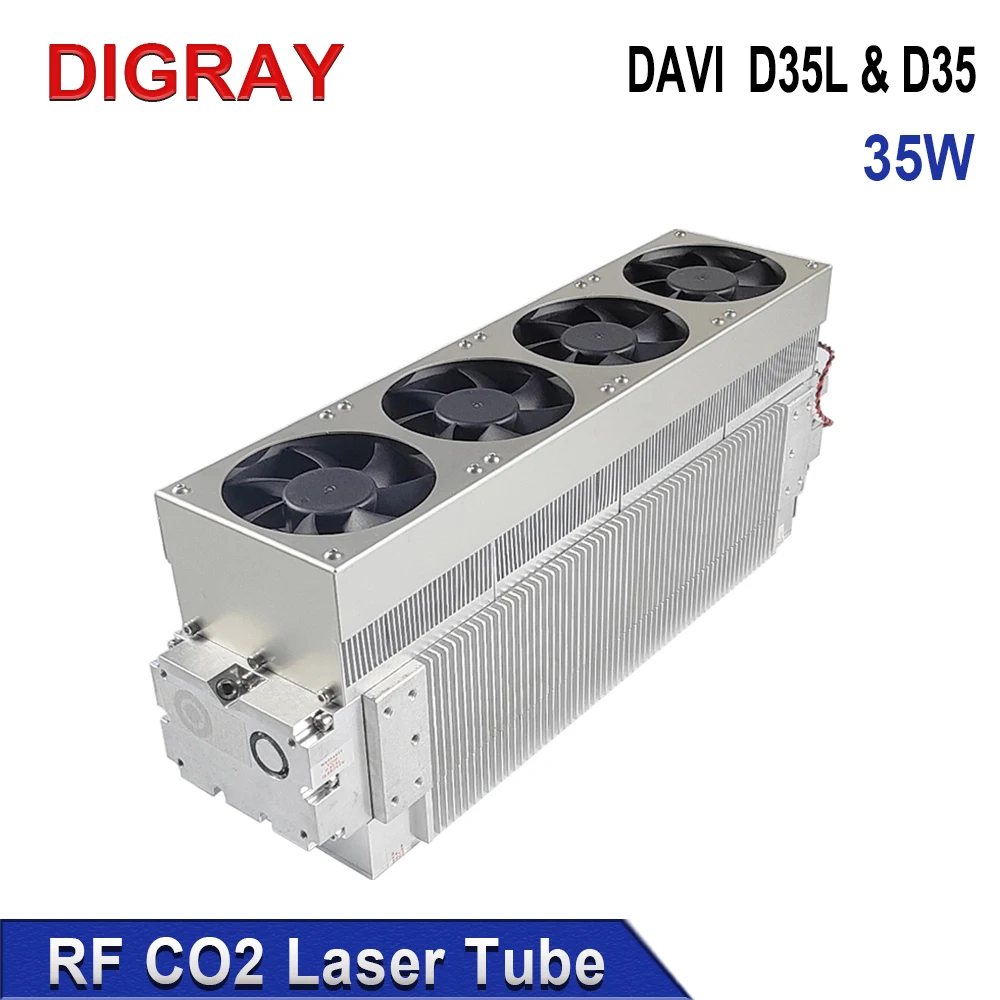 DIGRAY DAVI modul Laser RF Co2 35W, D35 D35L 10,6um sumber Laser Co2 Logam Laser untuk mesin penanda ukiran