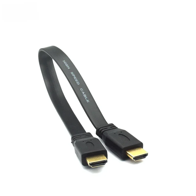 1szt Wysokiej jakości 30cm Full HD Krótki kabel kompatybilny z HDMI Obsługa wtyczki 3D męski do męskiej Płaski kabel do telewizora audio-wideo HDTV — zdjęcie produktu 7