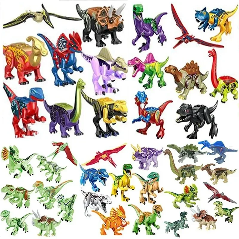 Dinozaur świat jurajski Tyrannosaurus Rex Velociraptor Tyrannosaurus klocki zabawki zwierzęce klocki prezent dla dzieci — 2