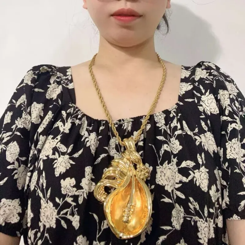 yulaili-oversize-leaf-flower-pendant-necklace-gold-plated-alloy-jewelry-for-unisex-nigerian-dubai-wedding-party-accessories