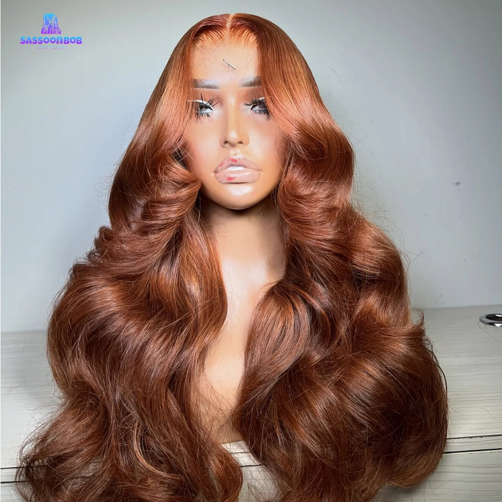 

Reddish Brown Body Wave 13x6 HD Lace Front Wigs Human Hair Red Brown Brazilian 30 40 Inch 13x4 Lace Frontal 4x4 Lace Closure Wig