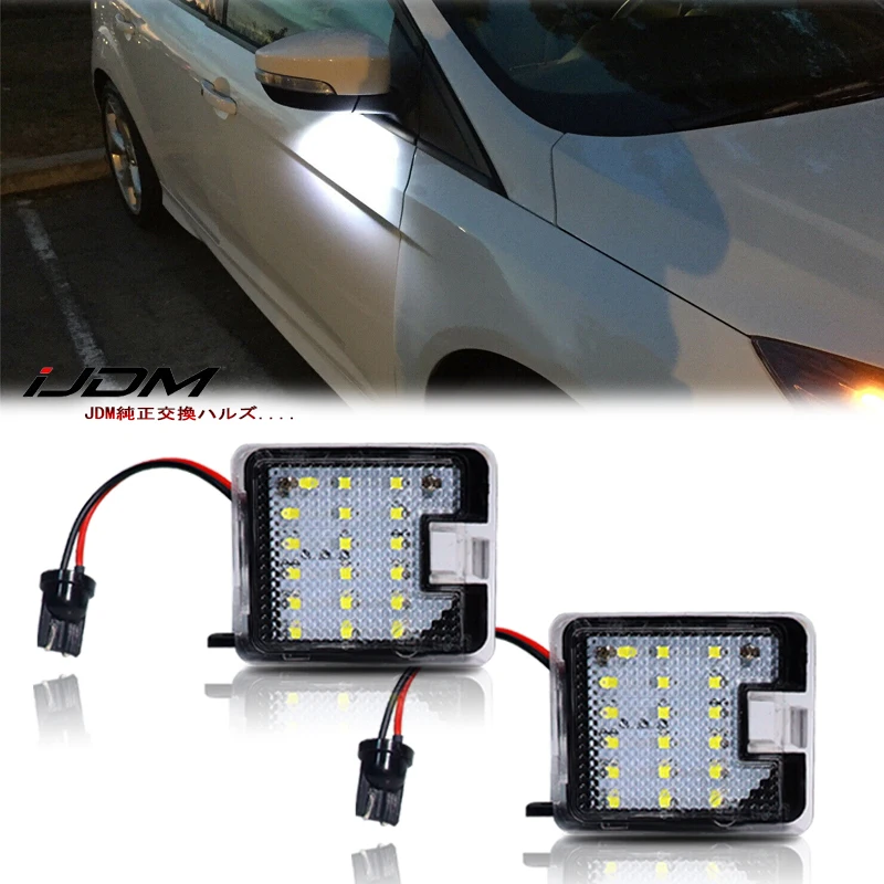 2Pcs Puddle Lamps Canbus Led Under Side Mirror Light For Ford SMax CMax Kuga Escape Monde 4 Focus 3 Grand 2 Accessories