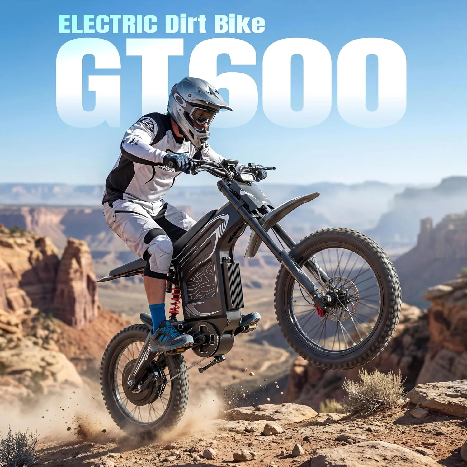GT600 Offroad E Bike, mit 7500W Motor & 72V 30AH herausnehmbarem Akku, mit maximaler Reichweite von 150 km, Vollfederungssystem, Elektromotorrad für Erwachsene, Allterrain-Elektrofahrrad