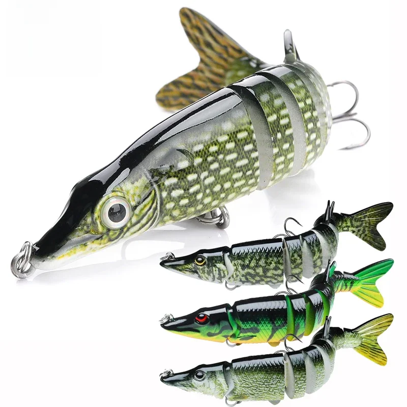 ANFS Angelköder für Barschforellen, mehrfach gegliederte Swimbaits, langsam sinkende bionische Schwimmköder, Barsch, Süßwasser, Salzwasserbarsch