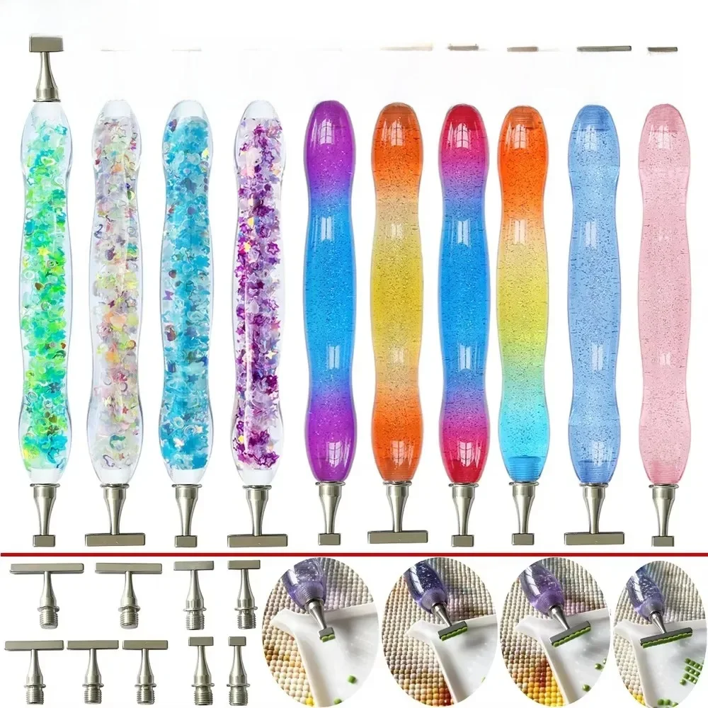 HOMFUN nouveaux accessoires d'embouts filetés stylo de broderie, outil de forage de points de peinture diamant, pointes de filetage de vis en métal multifonctionnelles