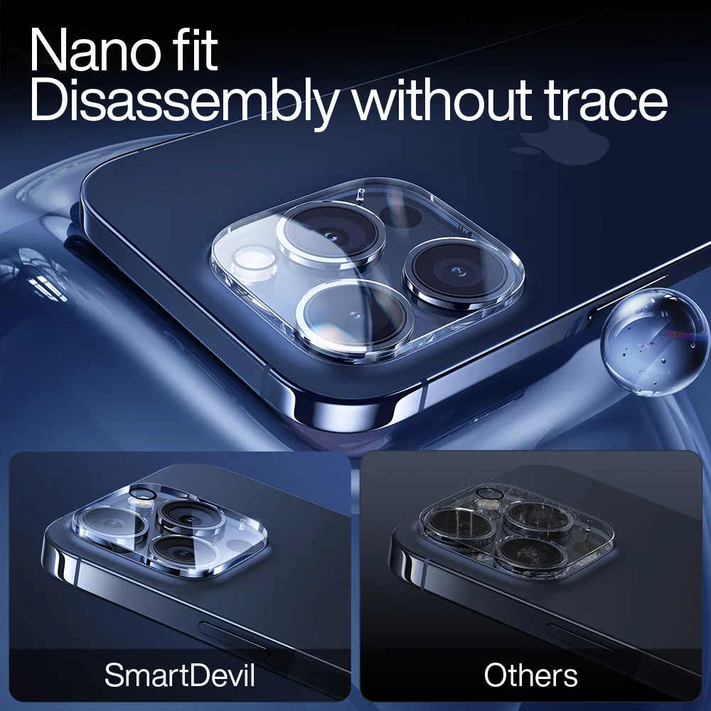 SmartDevil One-piece Full-screen Corning Glass Lens Film for iPhone 15 Pro Max 15 Plus HD Lens Tempered Glass for iPhone 15 Pro