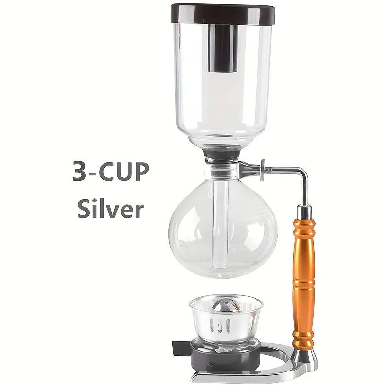 Technica 5 TCA-3 Glass Siphon Coffee Maker 3 Cup Professional Brewing System Stylish and Durable for Home or Office Use