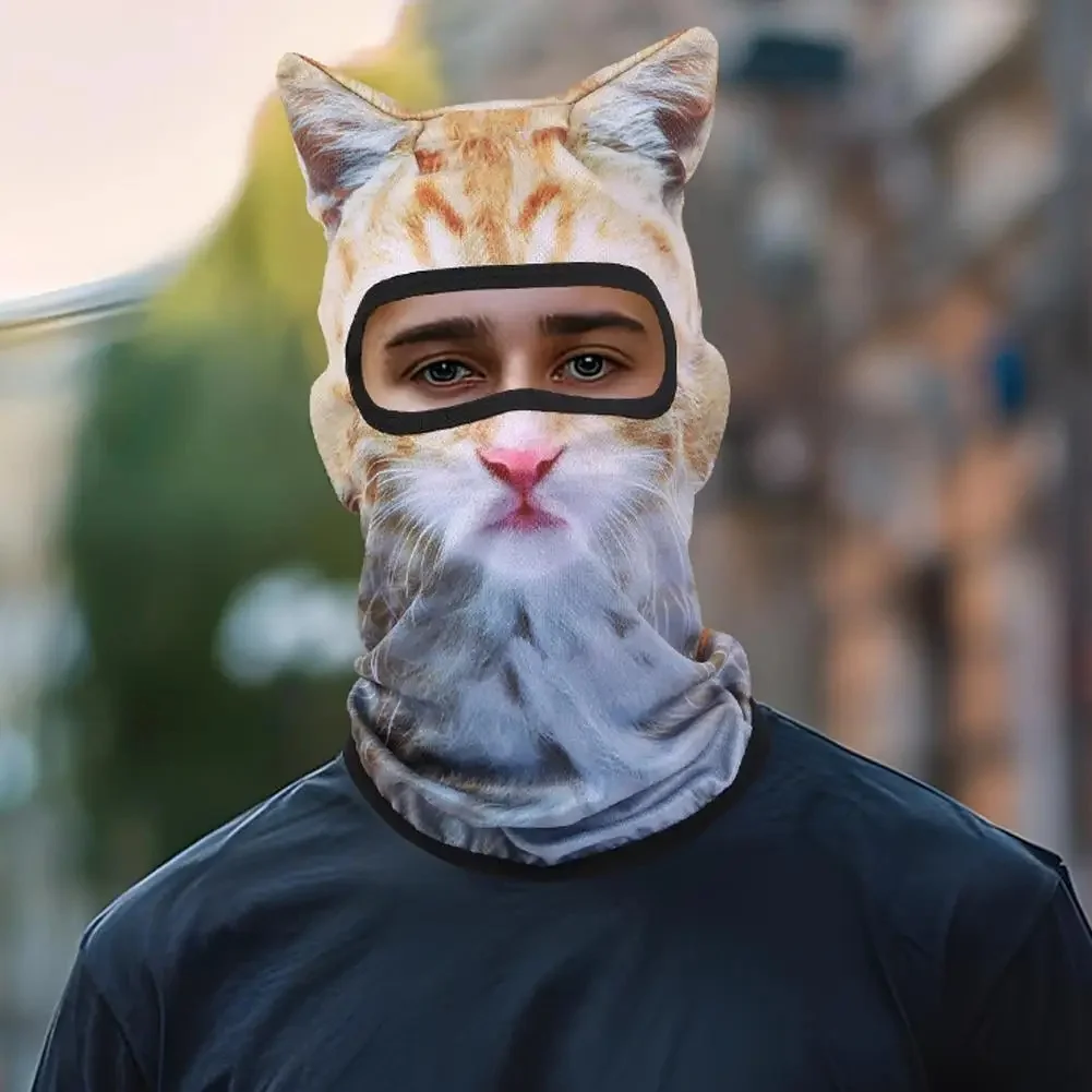 AliExpress UK 3D Cat Ski BalaclavaAnimal Face Covering Full Face Hood Masque Cute AnimalBalaclava Motorcycle Motocross Ski Snowboard Hat