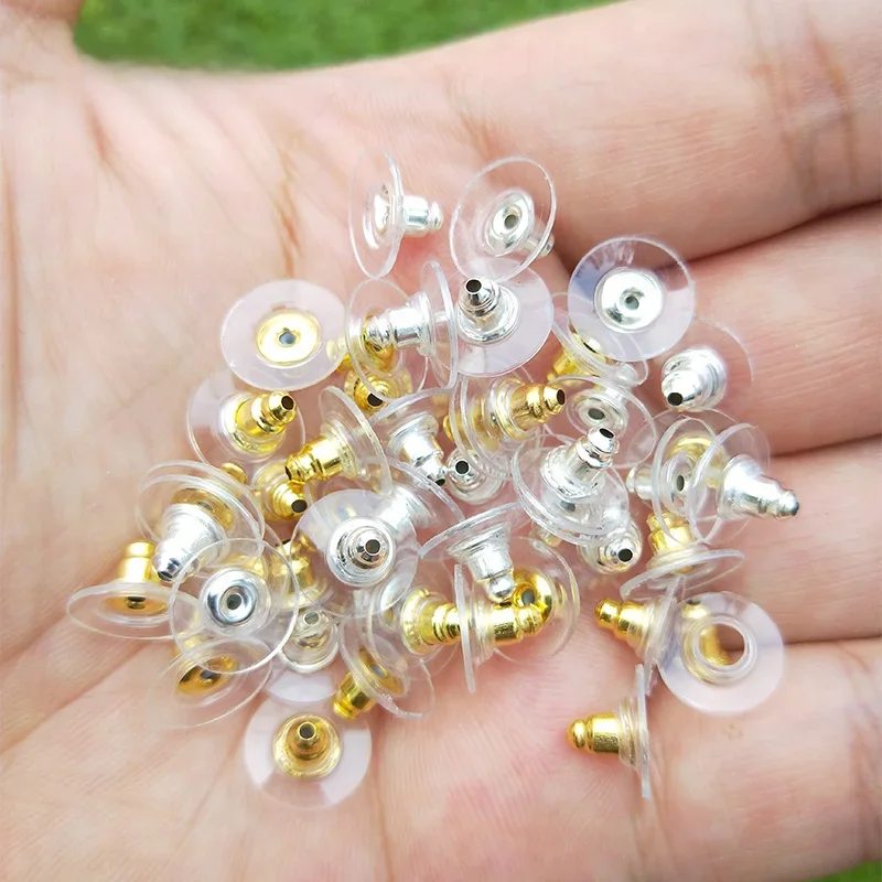 Nakładka na sztyft kolczyk tylna zaślepka podnośniki kolczyki plecy haki korki zatyczki do uszu DIY Making komponenty do biżuterii akcesoria — zdjęcie 2