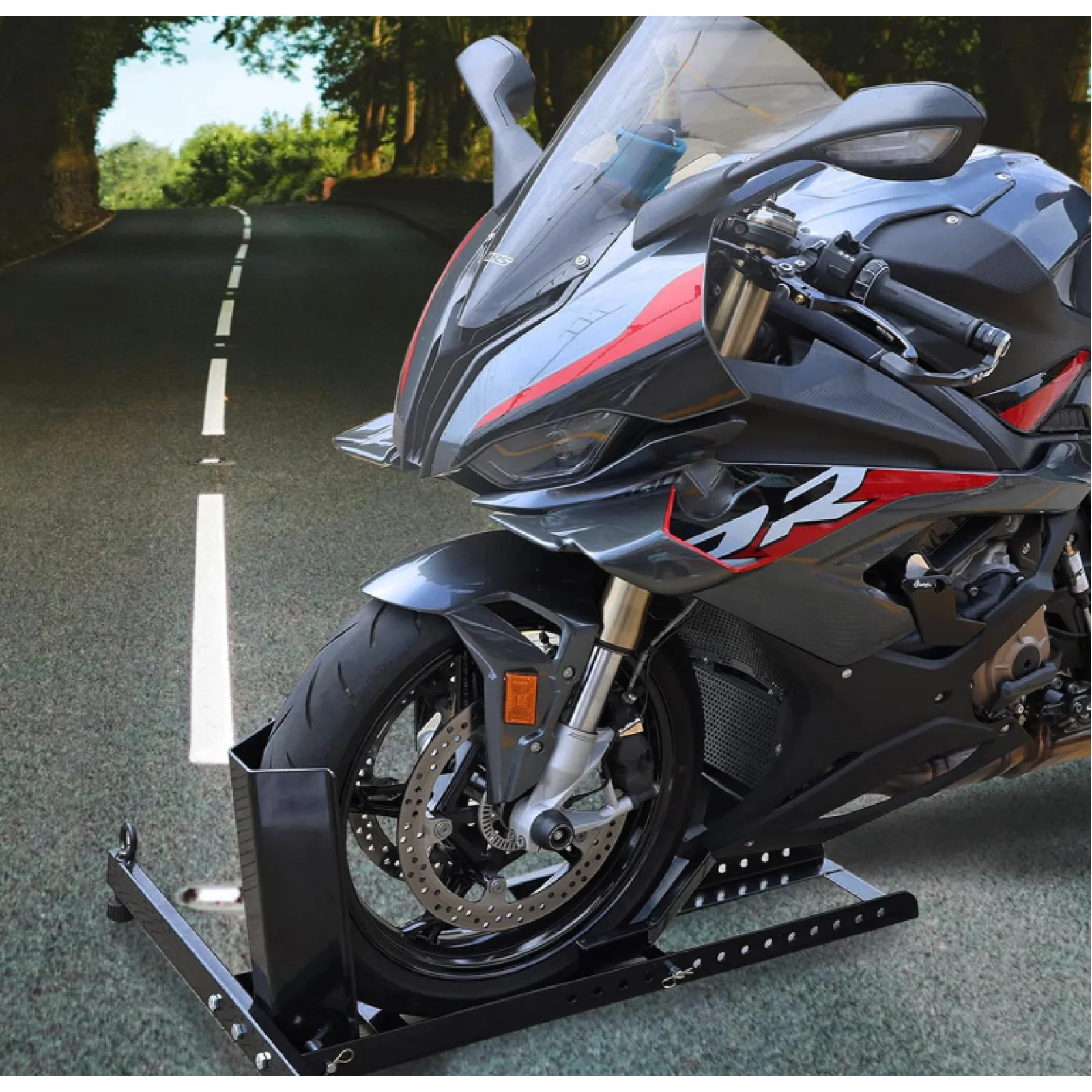 

1 шт. держатель для парковки мотоцикла, колесный упор, ремонт гаража, черная стойка до 1800 фунтов, регулируемая высота для тяжелого двигателя гаража