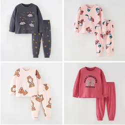 Quality Combed Cotton Sleepwear PJ's Baby Girl Clothes Sets Kids Cartoon Pajama Sets Homewear Casual Children Clothing Nightgown