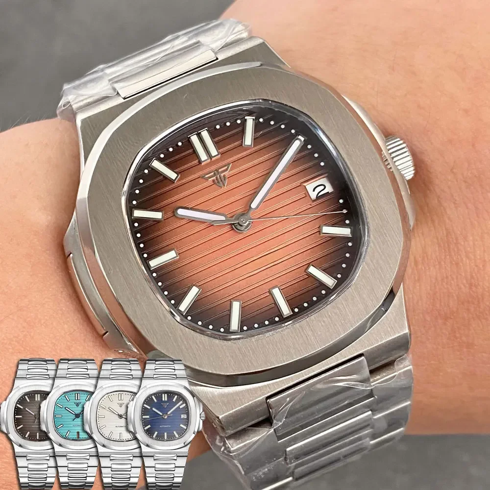 Tandorio Design Automatikuhr für Herren, NH35-Movt-Herrenuhr, 10 bar, wasserdicht, Saphirglas,