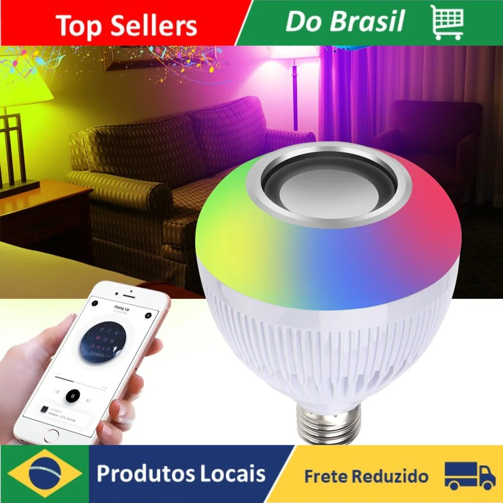 DAFUSHOP Lampada Bluetooth Led Caixa De Som Com Controle Remoto 12W Rgb Luz Colorida Balada