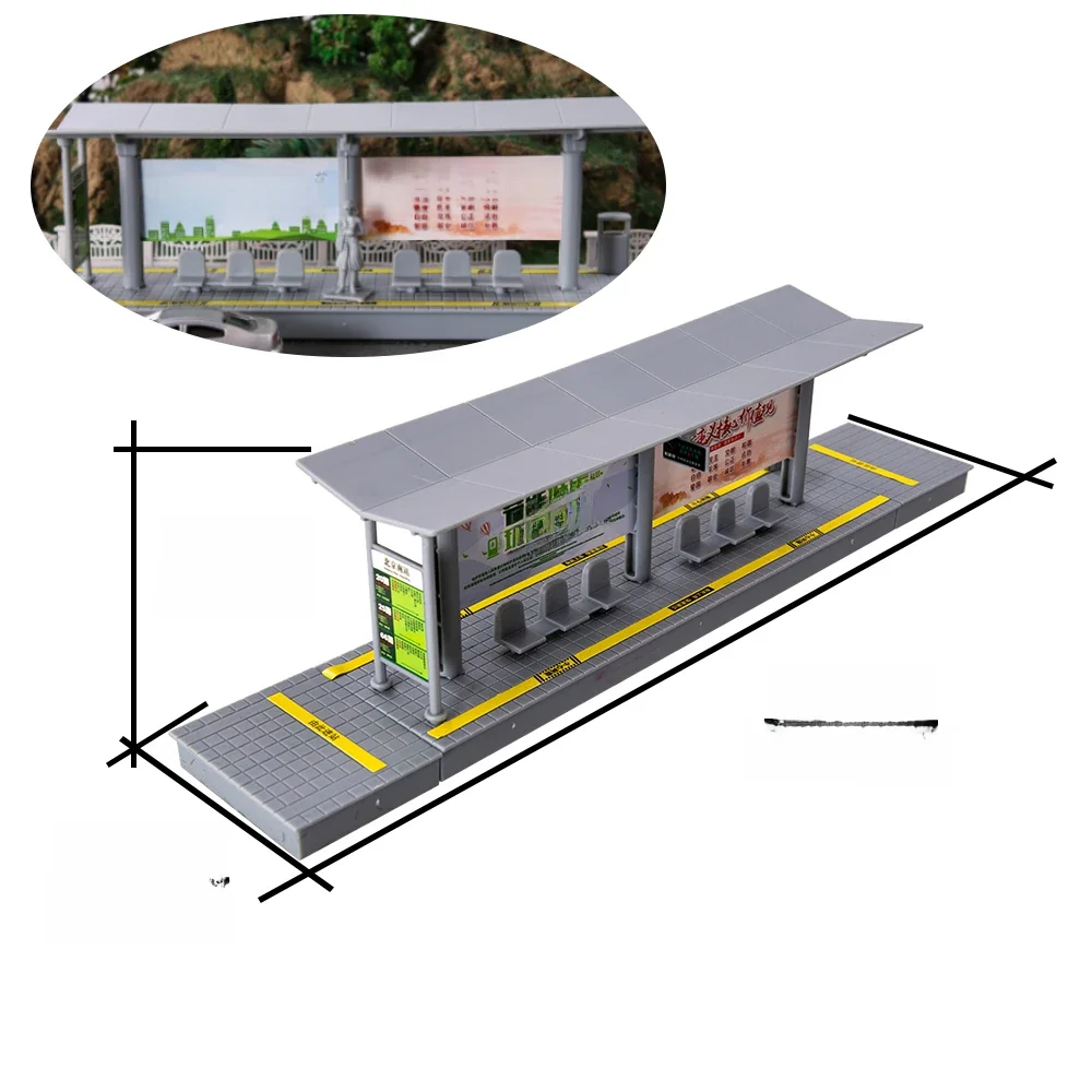 Modèle de station de bus miniature/station de métro, haute simulation, plateforme de station, jouets à assembler, fabrication de maquettes DIY pour diorama