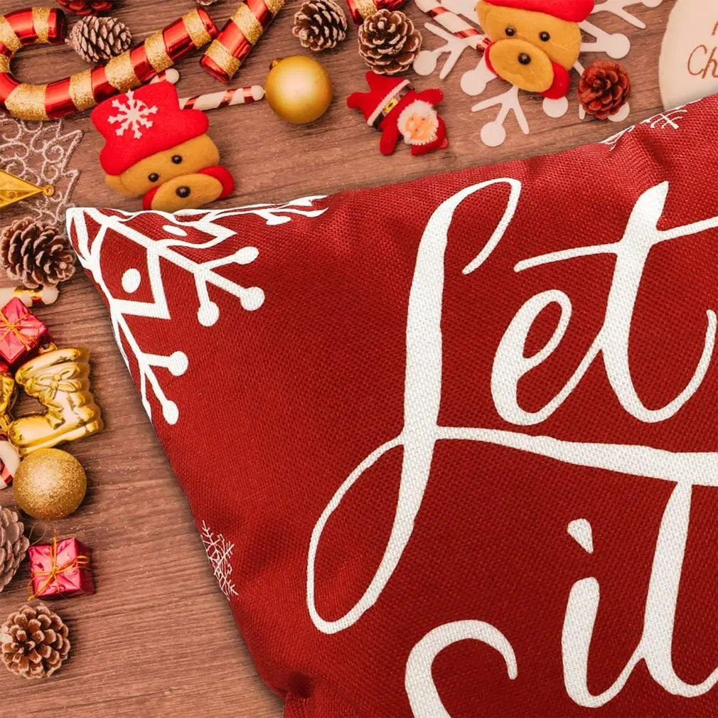 4PCS Set Christmas cushion cover 45*45 Pillowcase sofa cushions Pillow cases Cotton Linen pillow covers Home Decor