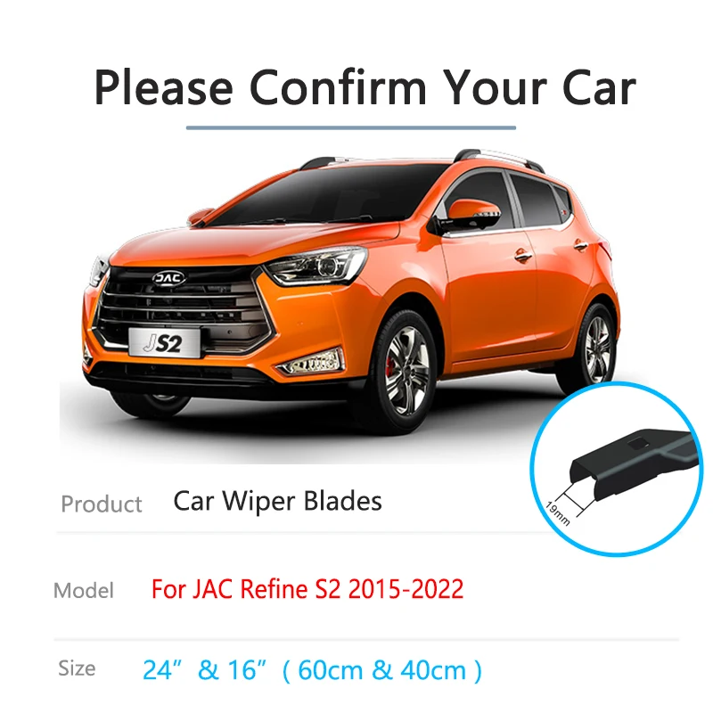 For JAC Refine S2 JS2 Sei 2 T40 iEV6S XEV iEV7S iEV40 Sehol E20X EVO3 2015~2022 Car Front Wiper Blades Cutter Window Accessories