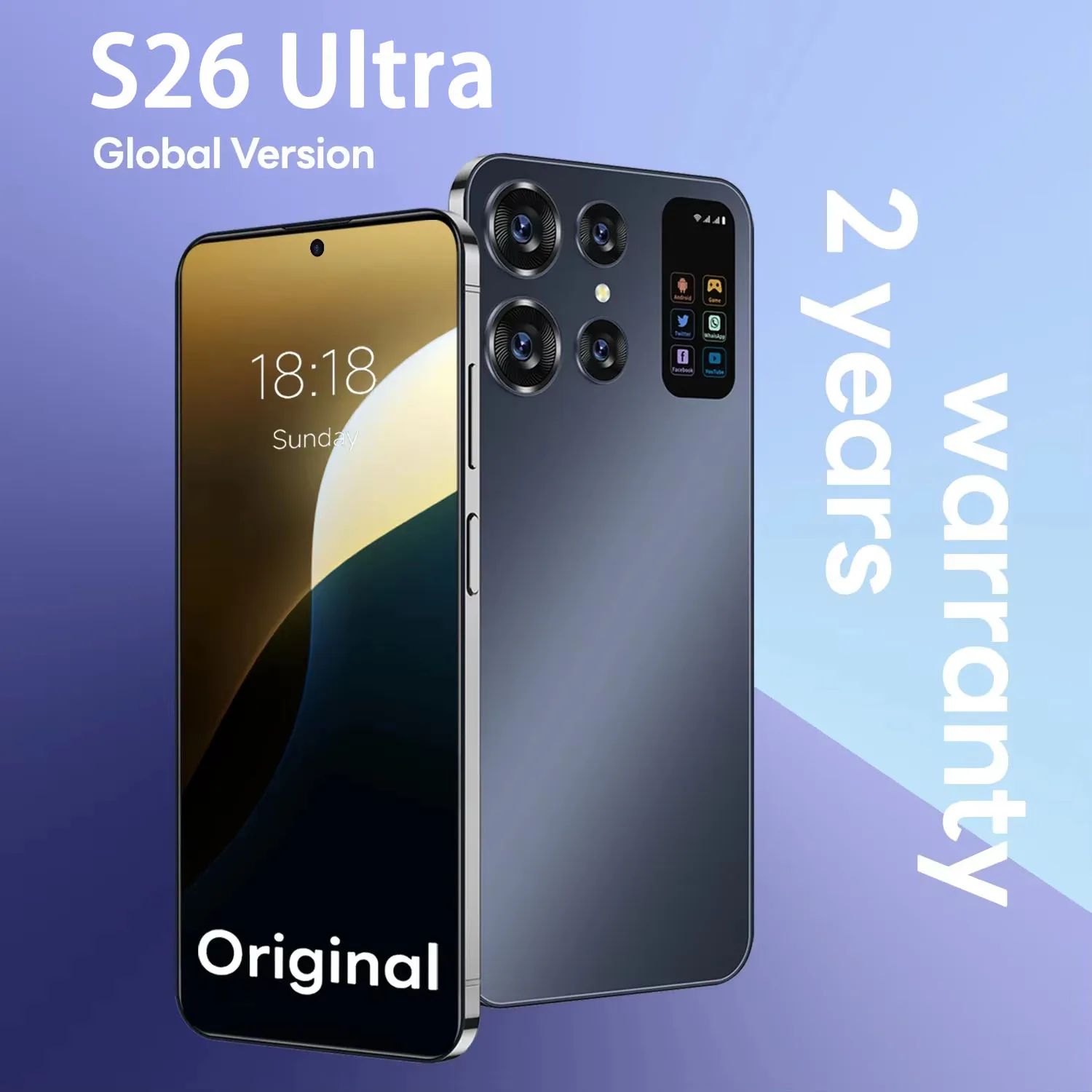 Original S26 Ultra Global Version Smartphone Snapdragon8 Gen2 16G 1T 7000mAh 48+72MP 4G/5G Android MobilePhone Dual SIM Unlocked