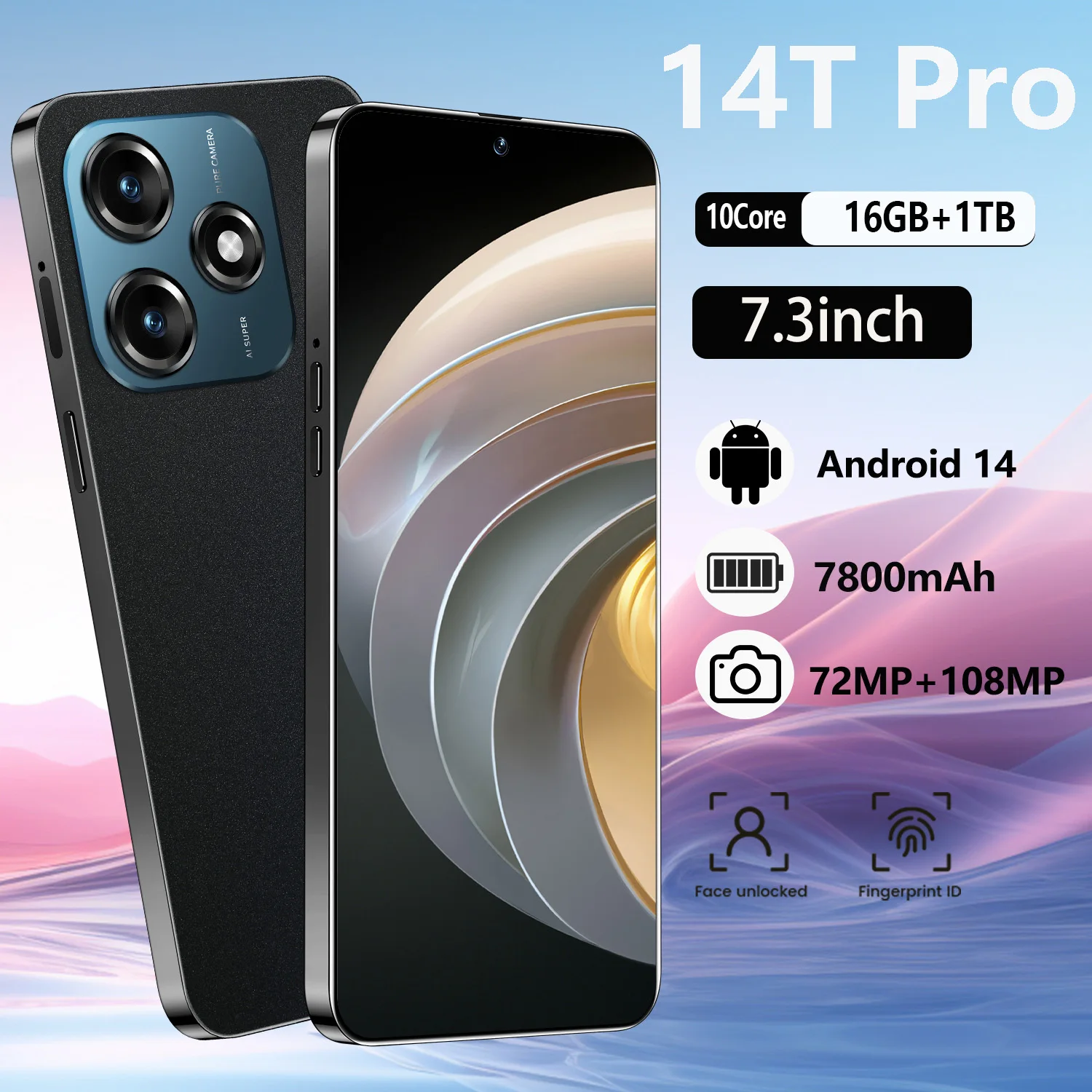 

Tablet protective case For 2025 New 14T Pro Original Intelligent 5g Dual Card Android14 Global Version 7800mah Battery 16GB 1TB