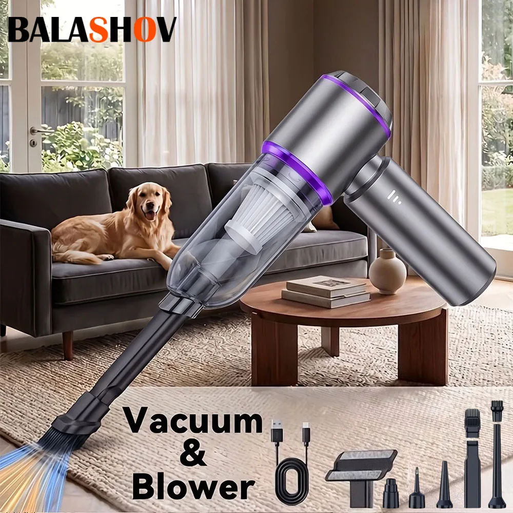Aspirateur sans fil portable 30000PA, mini aspirateur haute puissance, collecteur de poussière 4-en-1, aspirateur à main sans fil pour usage domestique, avec moteur sans balais, adapté pour la voiture, la maison, le bureau, le camping, outil de nettoyage de la poussière pour clavier d'ordinateur et ordinateur portable.